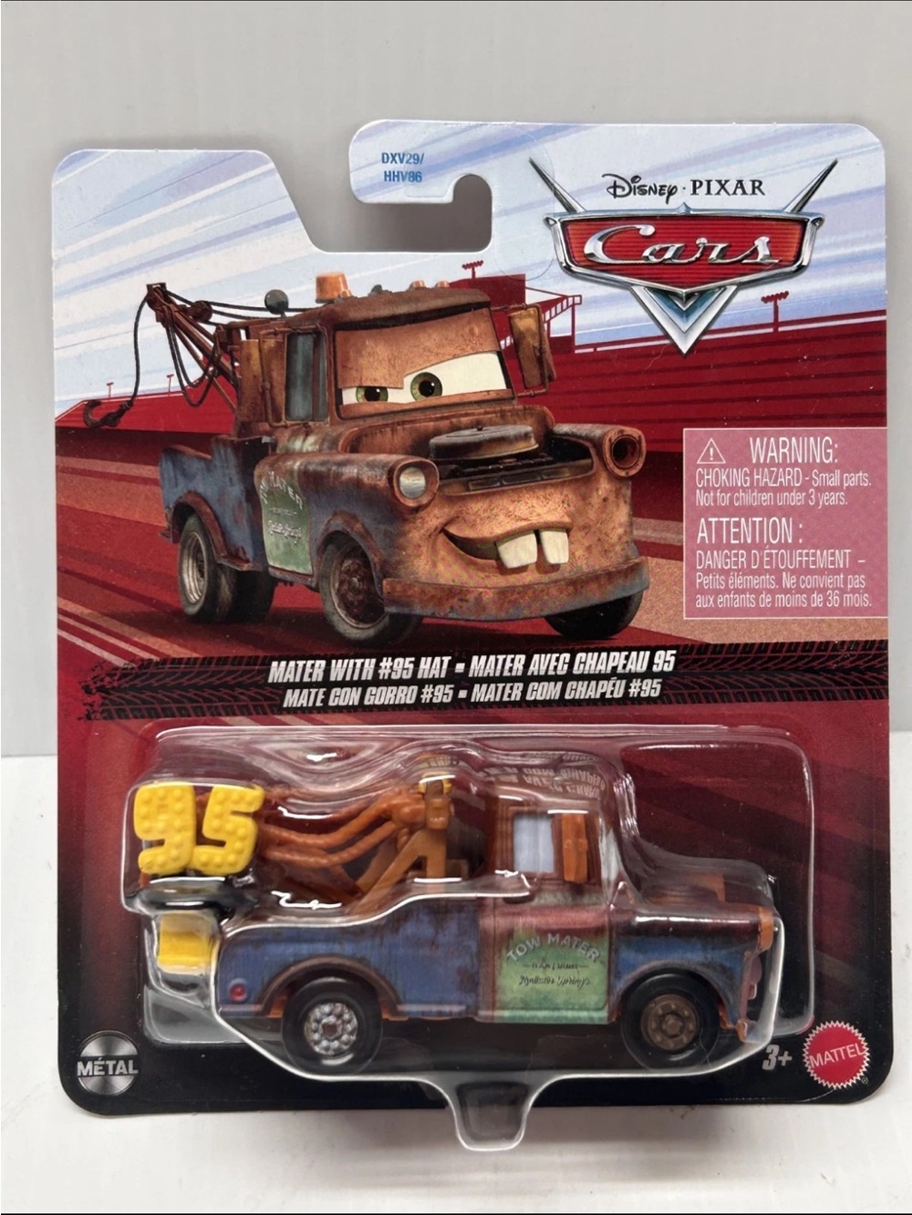 Disney Pixar Cars Mater with #95 Hat Diecast 1:55 Mattel 95th Anniversary HHV86